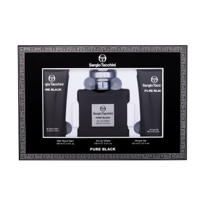 Sergio Tacchini Pure Black Set cadou Apă de toaletă 100 ml + gel de duș 100 ml + balsam după ras 100 ml