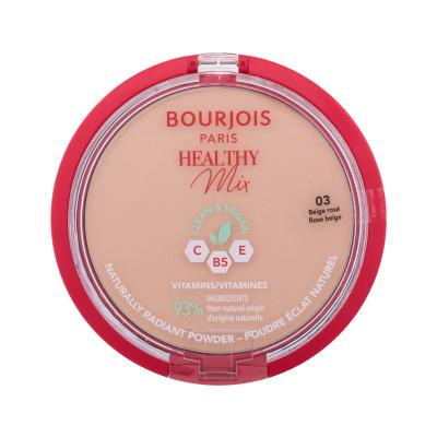 BOURJOIS Paris Healthy Mix Clean & Vegan Naturally Radiant Powder Pudră pentru femei 10 g Nuanţă 03 Rose Beige