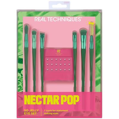 Real Techniques Nectar Pop So Jelly Eye Set Set cadou Perie pentru gene Spoolie RT 077 1 buc + pensulă Smudge Liner RT 073 1 buc + pensulă Instapop Crease RT 075 1 buc + pensulă Defining Crease RT 078 1 buc + pietricele adezive