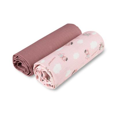 Canpol babies Bonjour Paris Muslin Squares Diapers Pink Scutece din pânză pentru copii 2 buc