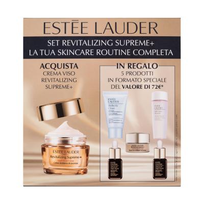 Estée Lauder Revitalizing Supreme+ Complete Skincare Routine Set cadou Cremă de zi pentru față Revitalizing Supreme + Youth Power 50 ml + spumă de curățare Perfectly Clean Multi-Action Foam Cleanser 30 ml + ser facial Advanced Night Repair Synchronized Multi-Recovery Complex 2 x 7 ml + balsam de och