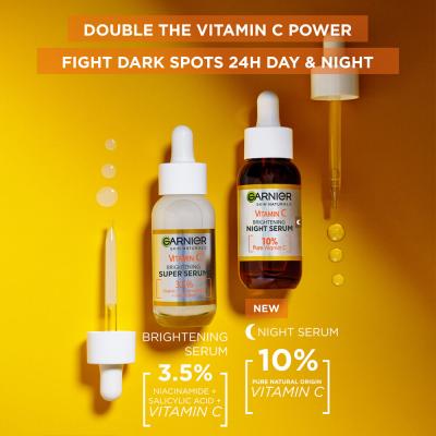 Garnier Skin Naturals Vitamin C Brightening Night Serum Ser facial pentru femei 30 ml