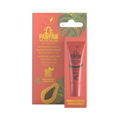 Dr. PAWPAW Balm Tinted True Coral Balsam de buze pentru femei 10 ml