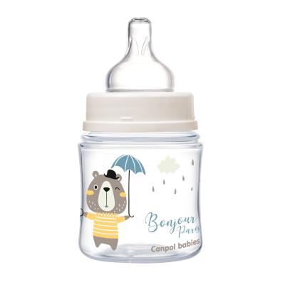 Canpol babies Bonjour Paris Easy Start Anti-Colic Bottle Blue 0m+ Biberoane pentru copii 120 ml