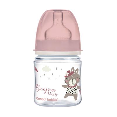 Canpol babies Bonjour Paris Easy Start Anti-Colic Bottle Pink 0m+ Biberoane pentru copii 120 ml