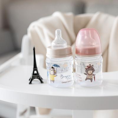 Canpol babies Bonjour Paris Easy Start Anti-Colic Bottle Pink 0m+ Biberoane pentru copii 120 ml