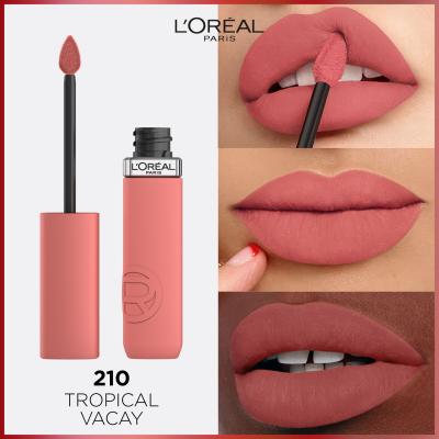 L&#039;Oréal Paris Infaillible Matte Resistance Lipstick Ruj de buze pentru femei 5 ml Nuanţă 210 Tropical Vacay