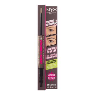 NYX Professional Makeup Zero To Brow Gel și ceară pentru femei 2 ml Nuanţă 05 Ash Brown