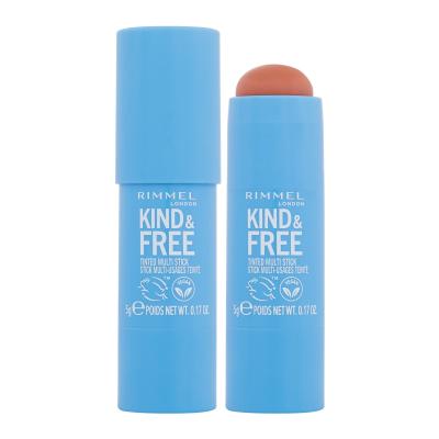 Rimmel London Kind & Free Tinted Multi Stick Fard de obraz pentru femei 5 g Nuanţă 002 Peachy Cheeks