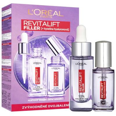 L&#039;Oréal Paris Revitalift Filler HA Set cadou Ser pentru fata Revitalift Filler HA 1,5% 30 ml + ser de ochi Revitalift Filler HA 2,5% 20 ml