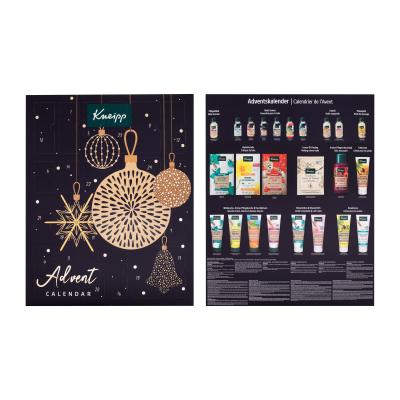 Kneipp Advent Calendar Set cadou Gel de duș 4 x 75 ml + ulei de baie 7 x 20 ml + ulei de corp 2 x 20 ml + ulei de masaj 1 x 20 ml + peeling 1 x 40 ml + cremă de picioare 1 x 75 ml + spumă de baie 1 x 100 ml + sare de baie 3 x 60 g + cremă de mâini 2 x 75 ml + loțiune de corp 2 x 75 ml