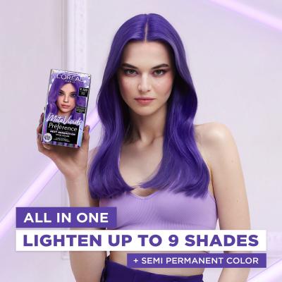 L&#039;Oréal Paris Préférence Meta Vivids Vopsea de păr pentru femei 75 ml Nuanţă 9.120 Meta Lilac