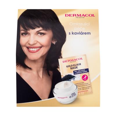 Dermacol Gold Elixir Set cadou Cremă de zi Gold Elixir 50 ml + mască de față Gold Elixir 2 x 8 g