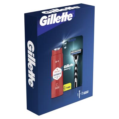 Gillette Mach3 Set cadou Aparat de ras 1 buc + capete de schimb 1 buc + gel de duș și șampon Old Spice Whitewater 3în1 250 ml