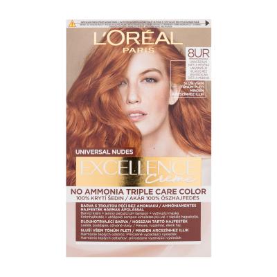 L'Oréal Paris Excellence Creme Triple Protection Vopsea de păr pentru femei 48 ml Nuanţă 8UR Universal Light Copper