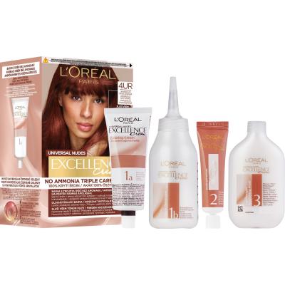 L&#039;Oréal Paris Excellence Creme Triple Protection Vopsea de păr pentru femei 48 ml Nuanţă 4UR Universal Dark Red