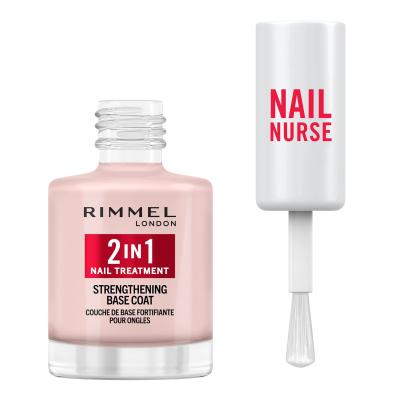 Rimmel London Nail Nurse 2in1 Strenghtening Base Coat Lac de unghii pentru femei 12 ml