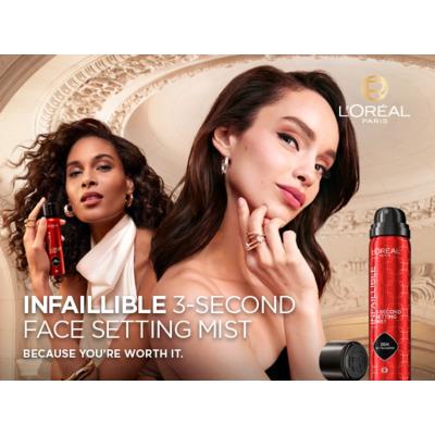 L&#039;Oréal Paris Infaillible 3-Second Setting Mist Spray fixator pentru femei 75 ml