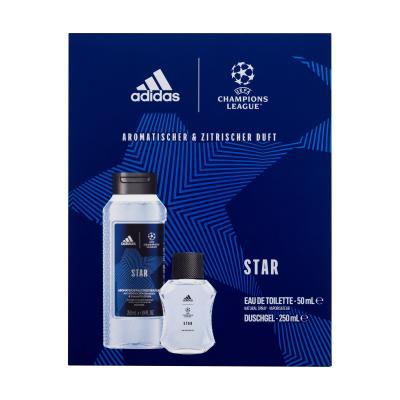 Adidas UEFA Champions League Star Set cadou Apă de toaletă 50 ml + Gel de duș 250 ml Cutie cu defect