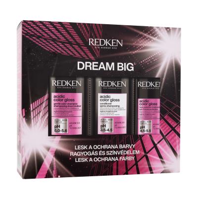 Redken Acidic Color Gloss Dream Big Set cadou Șampon Acidic Color Gloss 300 ml + balsam Acidic Color Gloss 300 ml + spray de protecție Acidic Color Gloss Heat Protection Treatment 190 ml
