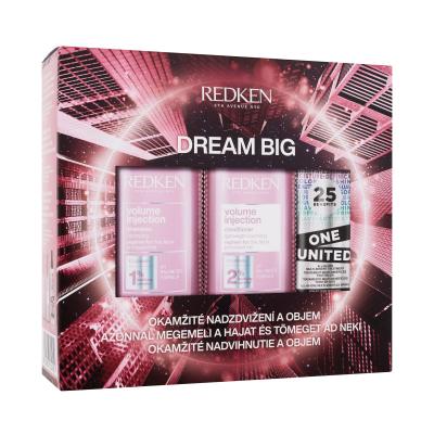 Redken Volume Injection Dream Big Set cadou Șampon Volume Injection 300 ml + balsam Volume Injection 300 ml + tratament pentru păr One United All-In-One Multi-Benefit Treatment 150 ml