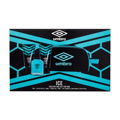 UMBRO Ice Set cadou Apă de toaletă 75 ml + gel de duș 150 ml + șampon și balsam 2în1 150 ml + trusă cosmetică Cutie cu defect