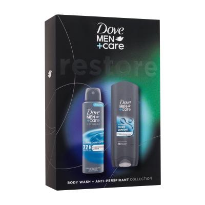 Dove Men + Care Clean Comfort Set cadou Gel de duș Men Care Clean Comfort 250 ml + antiperspirant Men Care Clean Comfort 72H 150 ml