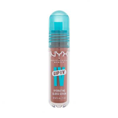 NYX Professional Makeup Lip I.V. Hydrating Gloss Stain Luciu de buze pentru femei 5 ml Nuanţă 01 Caramel Drip