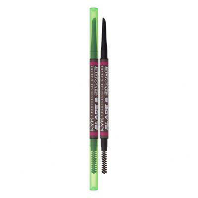 NYX Professional Makeup Blade & Shade Dual Edge Brow Pencil Creion pentru femei 0,06 g Nuanţă 07 Ash Brown