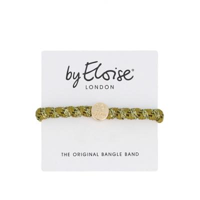 By Eloise London Woven Gold Circle Elastice de păr pentru femei 1 buc Nuanţă Olive Green