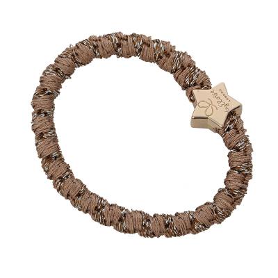 By Eloise London Woven Gold Star Suede Elastice de păr pentru femei 1 buc Nuanţă Suede