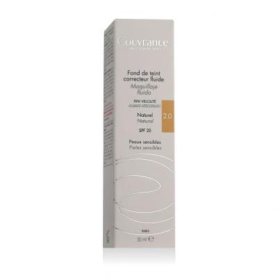 Avene Couvrance Fluid Foundation Corrector SPF20 Fond de ten pentru femei 30 ml Nuanţă 2.0 Natural
