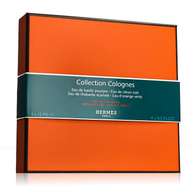 Hermes Colognes Collection Set cadou apă de colonie Eau de Basilic Pourpre 15 ml + apă de colonie Eau de Citron Noir 15 ml + apă de colonie Eau de Rhubarbe Écarlate 15 ml + apă de colonie Eau D&#039;Orange Verte 15 ml