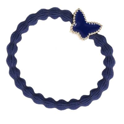 By Eloise London Enamel Gold Butterfly Elastice de păr pentru femei 1 buc Nuanţă Navy