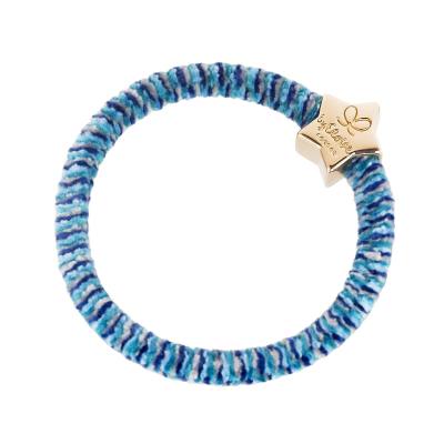 By Eloise London Velvet Gold Star Elastice de păr 1 buc Nuanţă Indigo