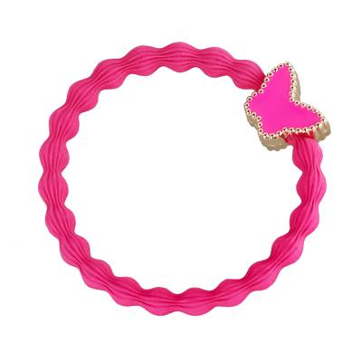 By Eloise London Gold Butterfly Elastice de păr pentru femei 1 buc Nuanţă Fuchsia