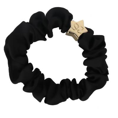 By Eloise London Silk Scrunchie Gold Star Elastice de păr pentru femei 1 buc Nuanţă Black