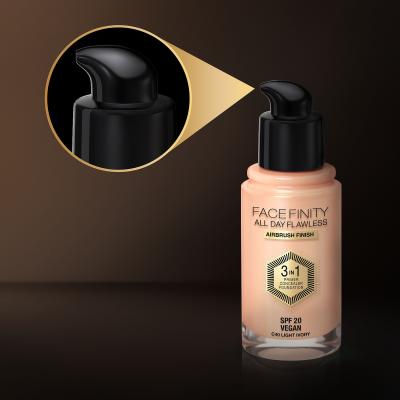 Max Factor Facefinity All Day Flawless SPF20 Fond de ten pentru femei 30 ml Nuanţă N45 Warm Almond