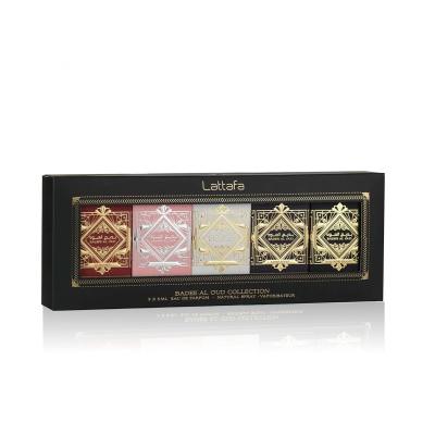 Lattafa Bade'e Al Oud Collection Set cadou EDP Bade'e Al Oud Oud For Glory 5 ml + EDP Bade'e Al Oud Amethyst 5 ml + EDP Bade'e Al Oud Honor &amp; Glory 5 ml + EDP Bade'e Al Oud Sublime 5 ml + EDP Bade'e Al Noble Blush 5 ml