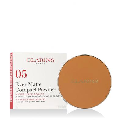 Clarins Ever Matte Compact Powder Pudră pentru femei 10 g Nuanţă 05 Medium Deep