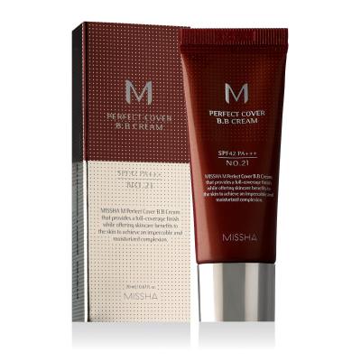 Missha M Perfect Cover BB Cream EX SPF42 Cremă BB pentru femei 20 ml Nuanţă No. 21 Light Beige