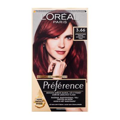 L&#039;Oréal Paris Préférence Vopsea de păr pentru femei 60 ml Nuanţă 3.66/P37