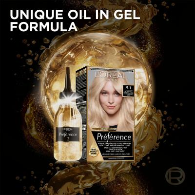 L&#039;Oréal Paris Préférence Féria Vopsea de păr pentru femei 60 ml Nuanţă 102 Iridescent Pearl Blonde