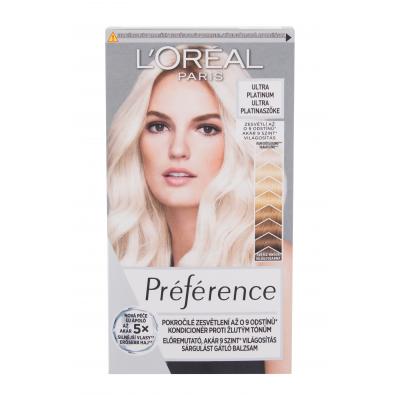L&#039;Oréal Paris Préférence Les Blondissimes Vopsea de păr pentru femei 60 ml Nuanţă Ultra Platinum