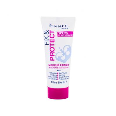Rimmel London Fix & Protect Makeup Primer SPF25 Bază de machiaj pentru femei 30 ml Nuanţă 005