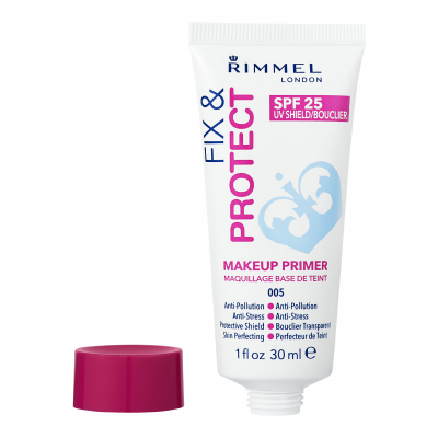 Rimmel London Fix &amp; Protect Makeup Primer SPF25 Bază de machiaj pentru femei 30 ml Nuanţă 005