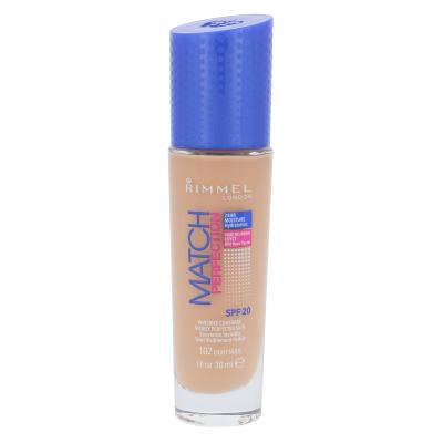 Rimmel London Match Perfection SPF20 Fond de ten pentru femei 30 ml Nuanţă 102 Light Nude