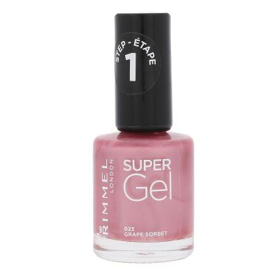 Rimmel London Super Gel STEP1 Lac de unghii pentru femei 12 ml Nuanţă 023 Grape Sorbet
