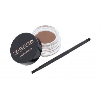 Makeup Revolution London Brow Pomade With Double Ended Brush Gel și ceară pentru femei 2,5 g Nuanţă Soft Brown