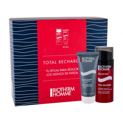 Biotherm Homme Total Recharge Non-stop Moisturizer set cadou Crema de zi pentru ten 50 ml + Gel de curatare 40 ml pentru bărbați